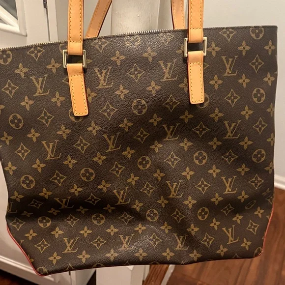 Louis Vuitton Brown Monogram Canvas Tote with Tan Leather Handles - Picture 5 of 5